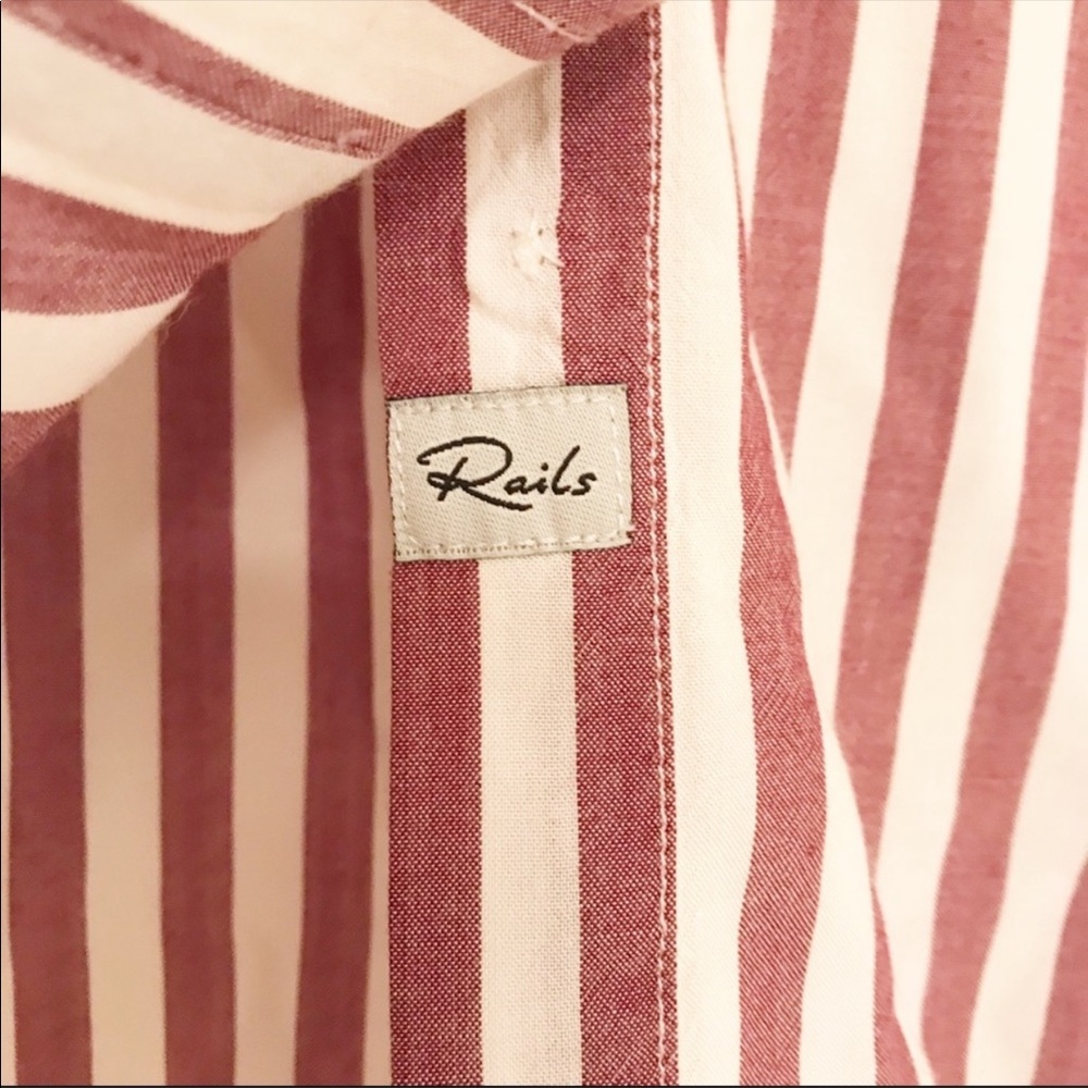Rails Red And White Stripped Button Down Xs - image 7